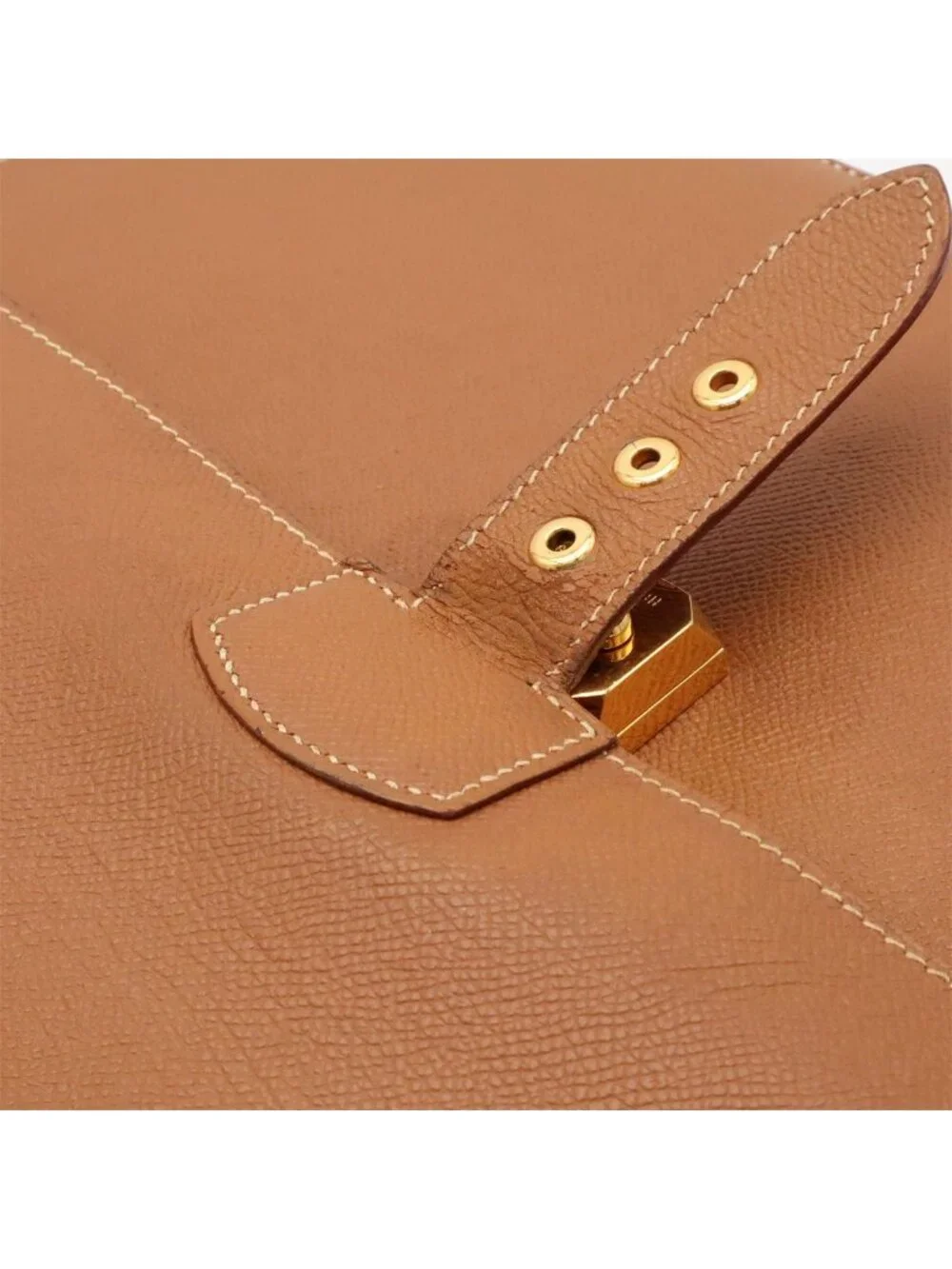Hermes Sac a Depeches 38 Business Briefcase Document Purse Veau Epsom Brown Gold